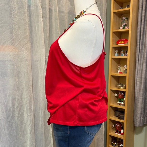 Red Women's Camisole Top with Non Adjustable Straps - Picture 2 of 3